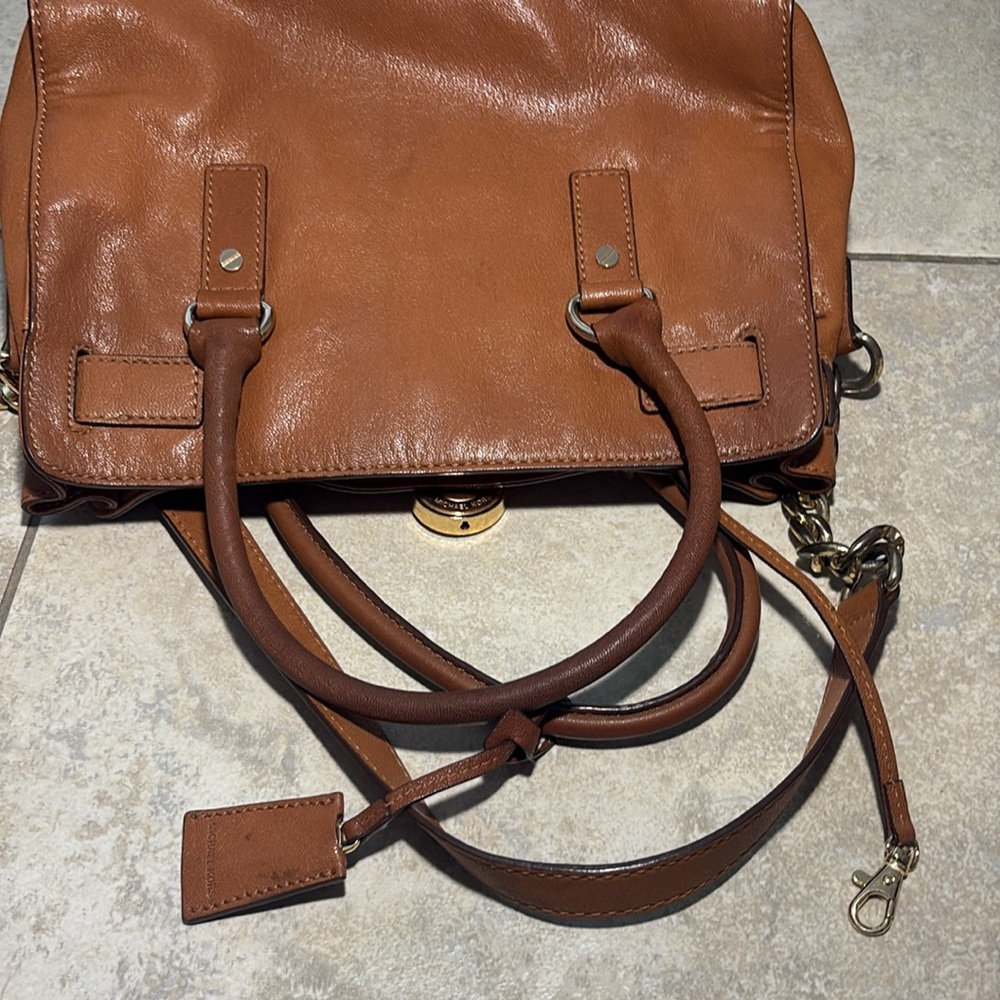 Michael Kors Tan Leather Satchel with Gold Hardware - Picture 13 of 14